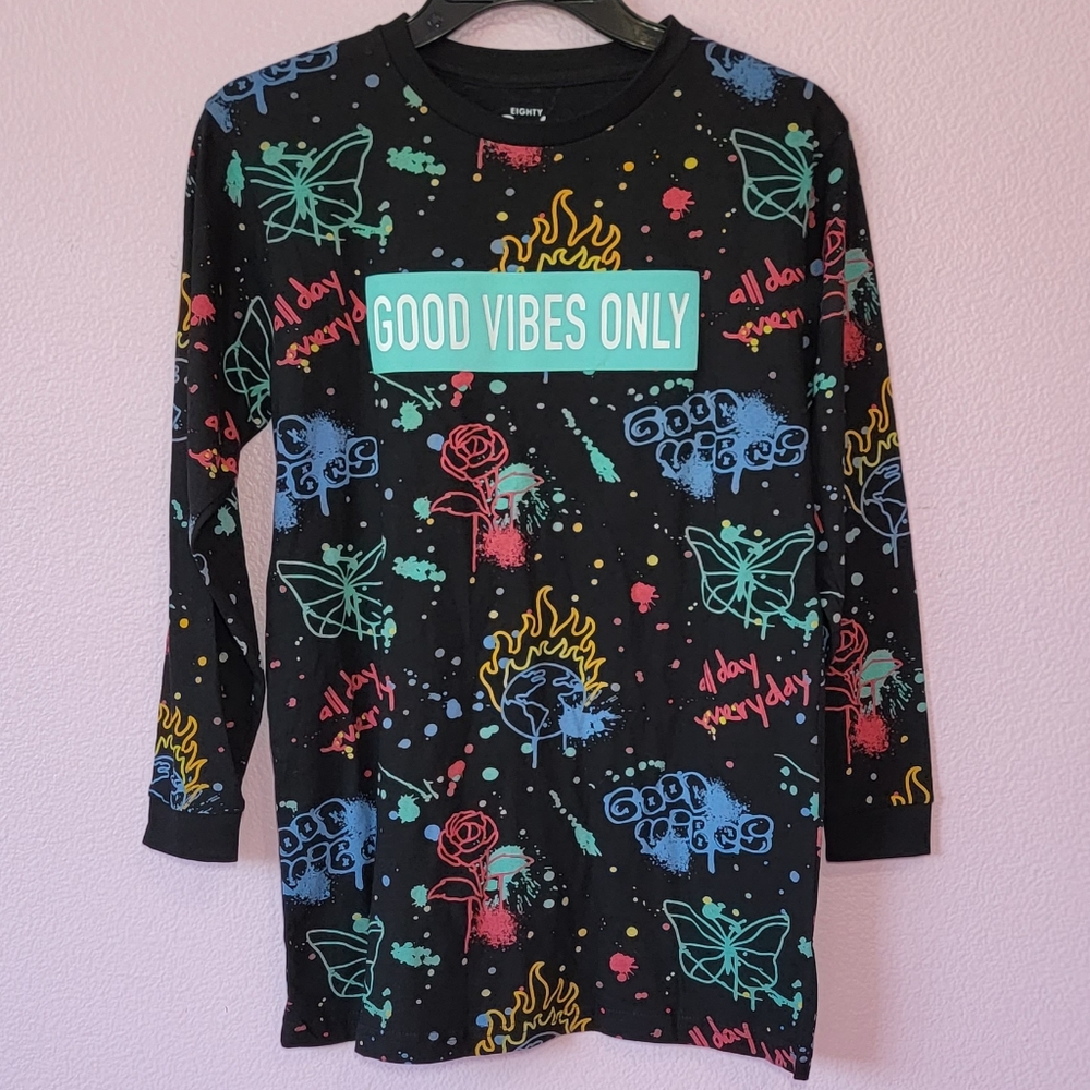 Eighty Eight Good Vibes Only Long Sleeve Shirt/  14/16.